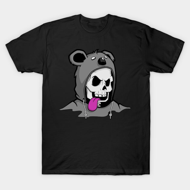 Skull Wearing a Koala Hoodie | Halloween Gift | Monster T-Shirt by MerchMadness